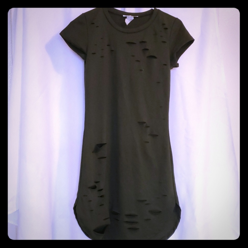 Green cut out dress